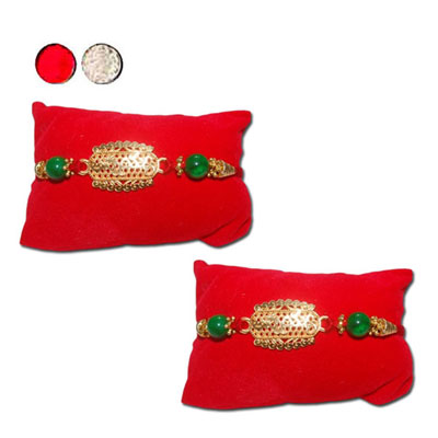 "Zardosi Annaya Rakhi - ZR-5590 A-Code048(2 RAKHIS) - Click here to View more details about this Product